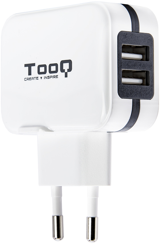 Cargador Tooq 2x USB 5V 3.4A com Controlo AI - Blanco
