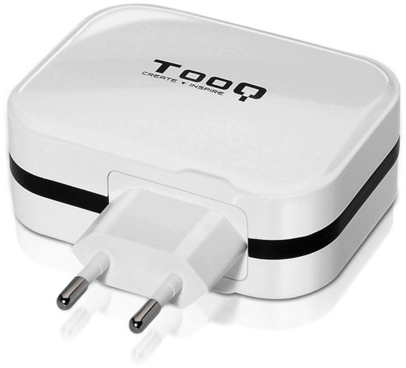 Tooq - Cargador Tooq 4x USB 5V 6.8A com Controlo AI - Blanco