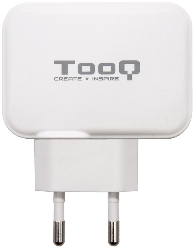 Cargador Tooq Duplo USB-C + USB-A 27W Blanco