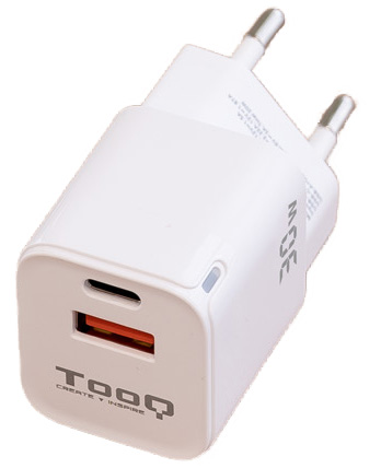 Tooq - Cargador GaN Tooq USB-C/PD 30W + USB-A/QC 30W