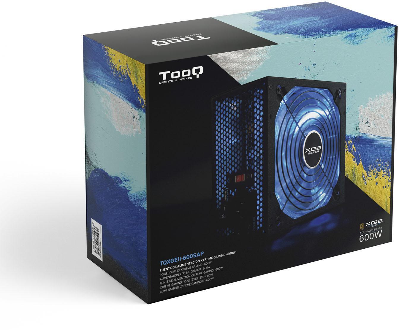 Tooq - ** B Grade ** Fuente Alimentación Tooq Xtreme Gaming Energy II 600W 80+ Bronze c/LED