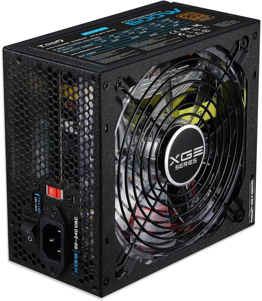Tooq - ** B Grade ** Fuente Alimentación Tooq Xtreme Gaming Energy II 600W 80+ Bronze c/LED