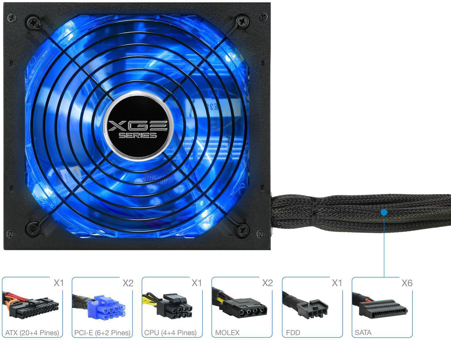 Tooq - ** B Grade ** Fuente Alimentación Tooq Xtreme Gaming Energy II 600W 80+ Bronze c/LED