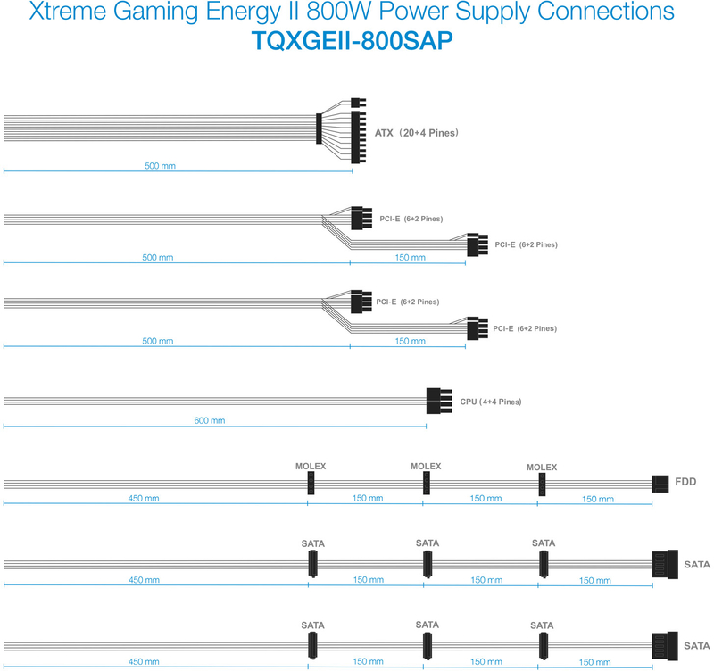 Tooq - Fuente Alimentación Tooq Xtreme Gaming Energy II 800W 80+ Bronze c/LED