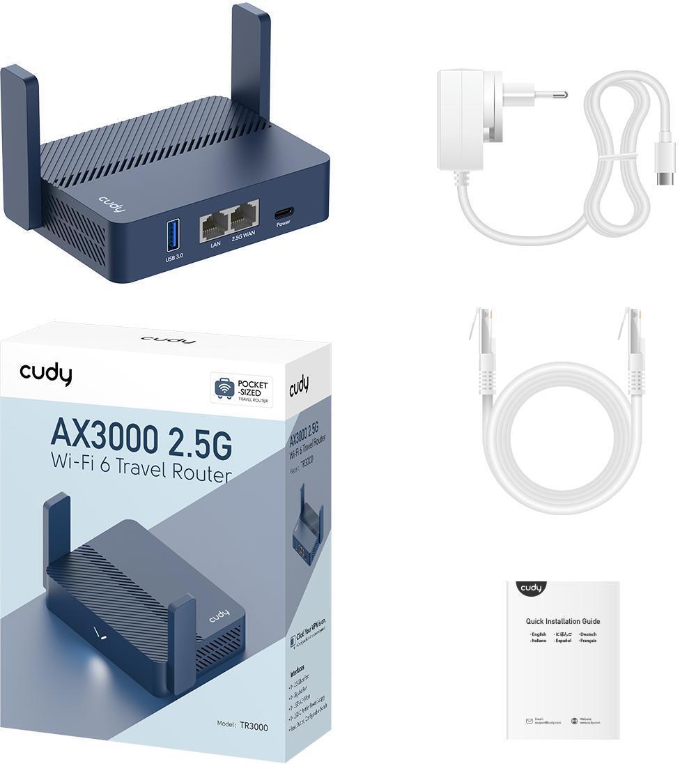 Cudy - Router Cudy TR1300 AX3000 2.5G Wi-Fi 6 Router with USB