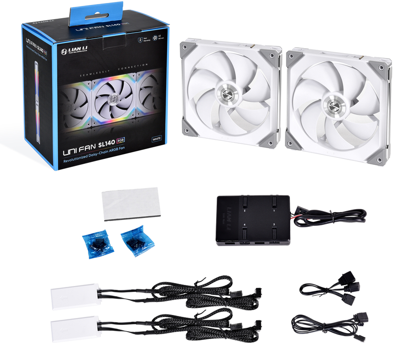 Lian Li - Ventilador Lian Li UNI SL140 RGB PWM Blanco 140mm (Pack 2)