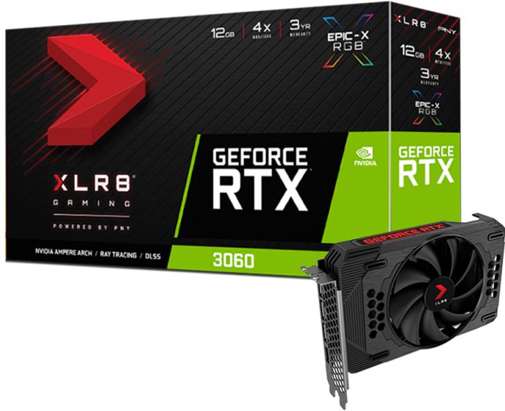 PNY - ** B Grade ** Tarjeta Gráfica PNY GeForce® RTX 3060 XLR8 Gaming REVEL EPIC-X Single Fan 12G