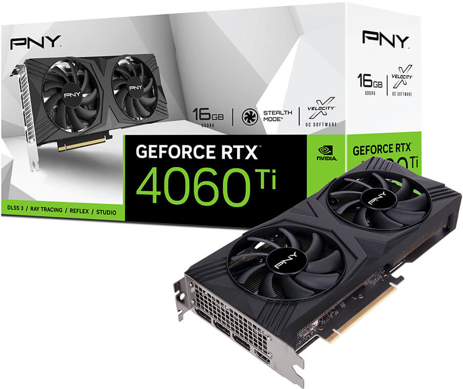 PNY - Tarjeta Gráfica PNY GeForce® RTX 4060 Ti XLR8 VERTO Dual Fan 16GB GDDR6 DLSS3