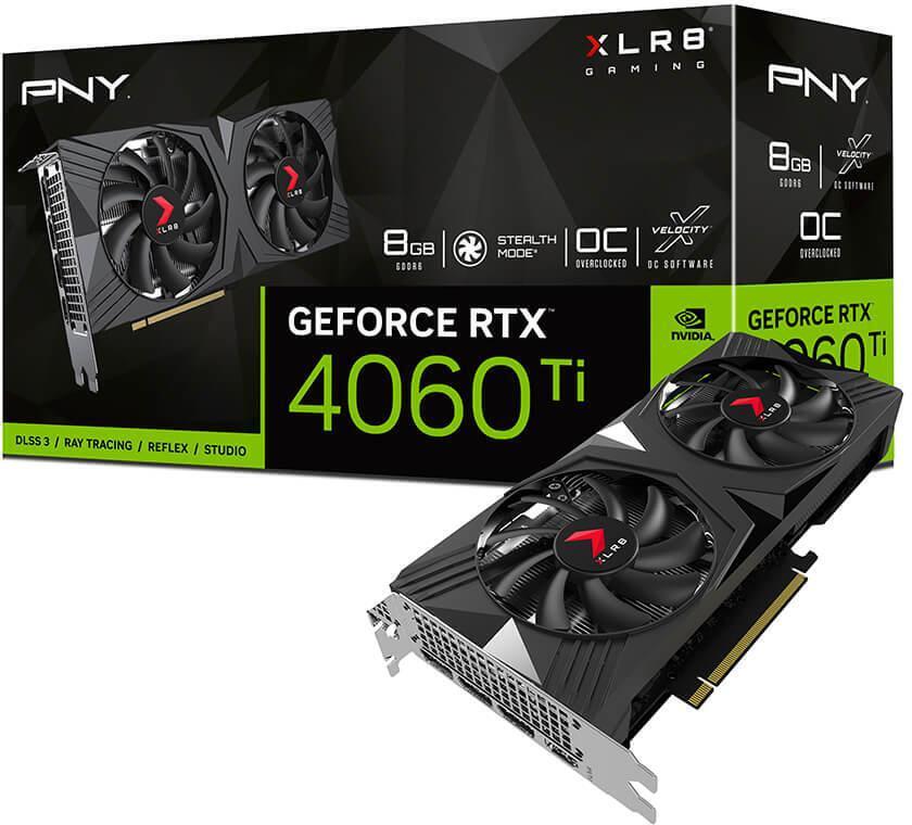 PNY - Tarjeta Gráfica PNY GeForce® RTX 4060 Ti Gaming VERTO Dual Fan OC 8GB DLSS3