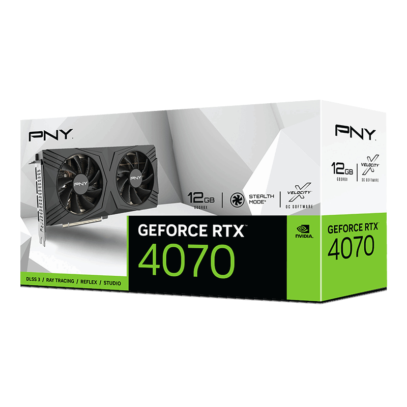 PNY - Tarjeta Gráfica PNY GeForce® RTX 4070 VERTO Dual Fan 12GB GDDR6 DLSS3