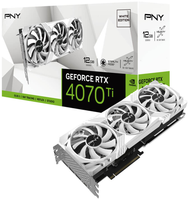 PNY - Tarjeta Gráfica PNY GeForce® RTX 4070 Ti SUPER VERTO Triple Fan White 12GB GDDR6 DLSS3