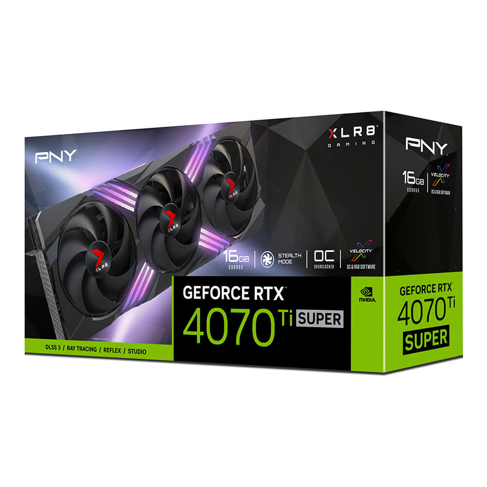 PNY - Tarjeta Gráfica PNY GeForce® RTX 4070 Ti SUPER ARGB OC 16GB GDDR6 DLSS3