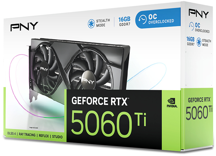 PNY - Tarjeta Gráfica PNY GeForce® RTX 5060 Ti Dual Fan OC 16GB GDDR7 DLSS4
