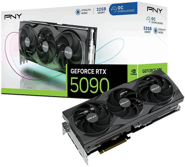 PNY - Tarjeta Gráfica PNY GeForce® RTX 5090 Gaming Triple Fan OC 32GB GDDR7 DLSS4