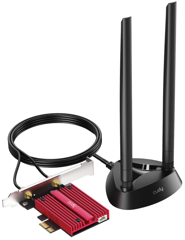 Tarjeta de Red Cudy PCI Express WE4000 AX5400 Wi-Fi 6/6E Bluetooth 5.3