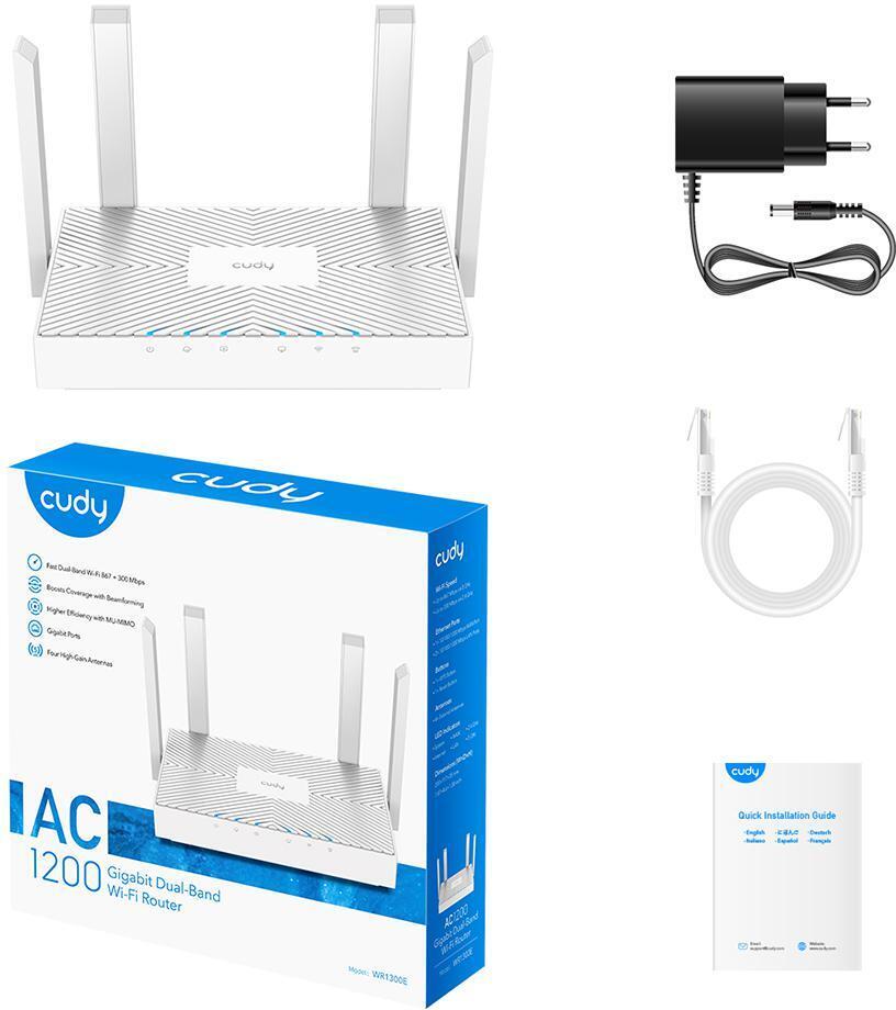 Cudy - Router Cudy Cudy WR1300E AC1200 Gigabit Wi-Fi Router