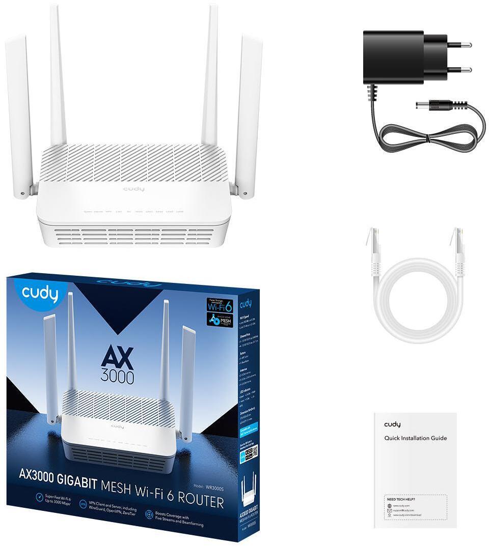 Cudy - Router Cudy WR3000S AX3000 Gigabit WiFi 6 Mesh