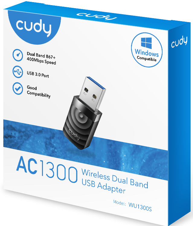 Cudy - Adaptador USB Cudy WU1300S AC1300 High Gain Wi-Fi