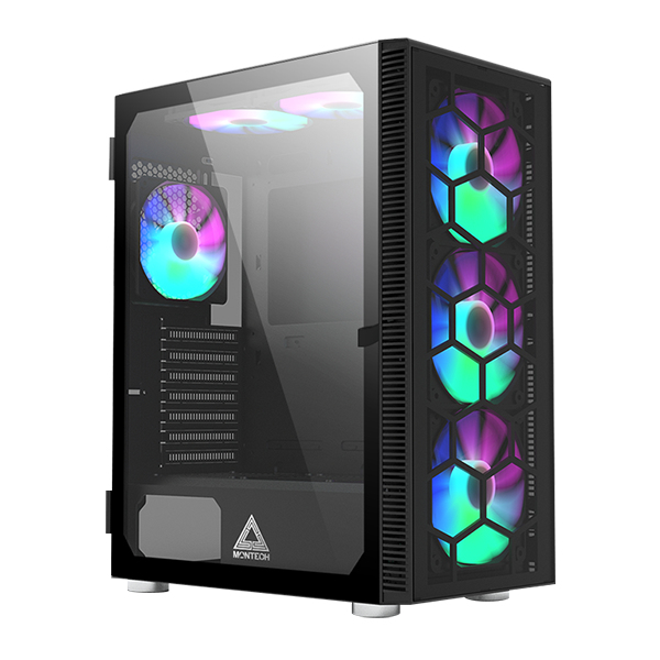 Montech - Caja ATX Montech X3 Glas RGB Vidrio Templado Negro