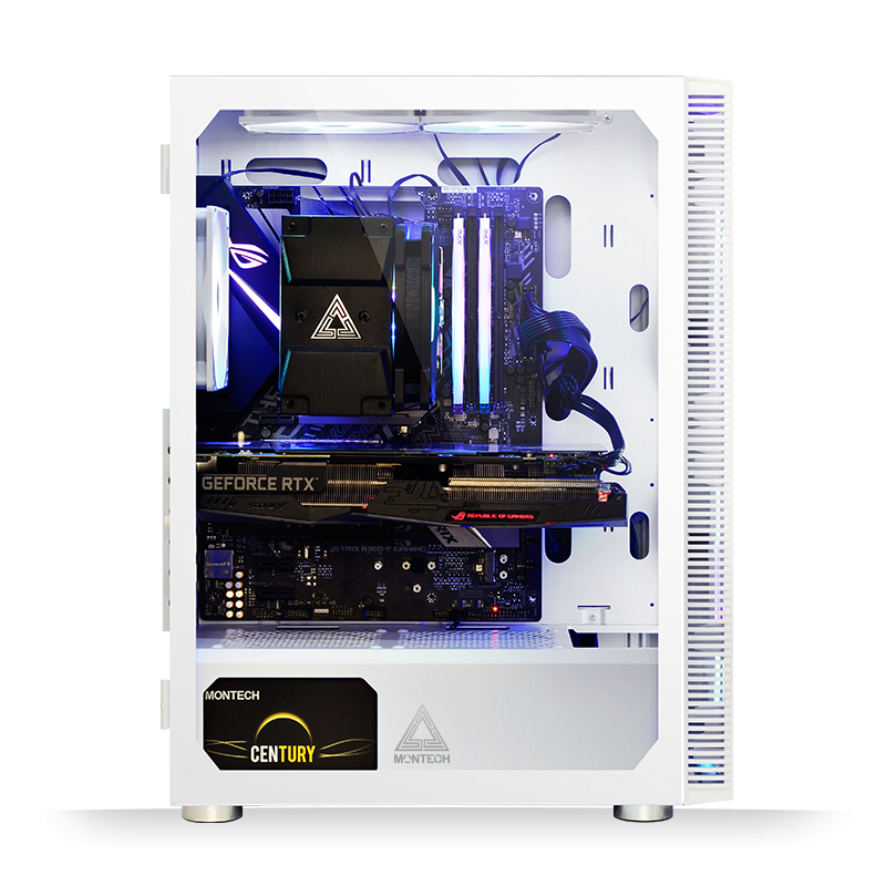 Montech - Caja ATX Montech X3 Glass RGB Vidrio Templado Blanco