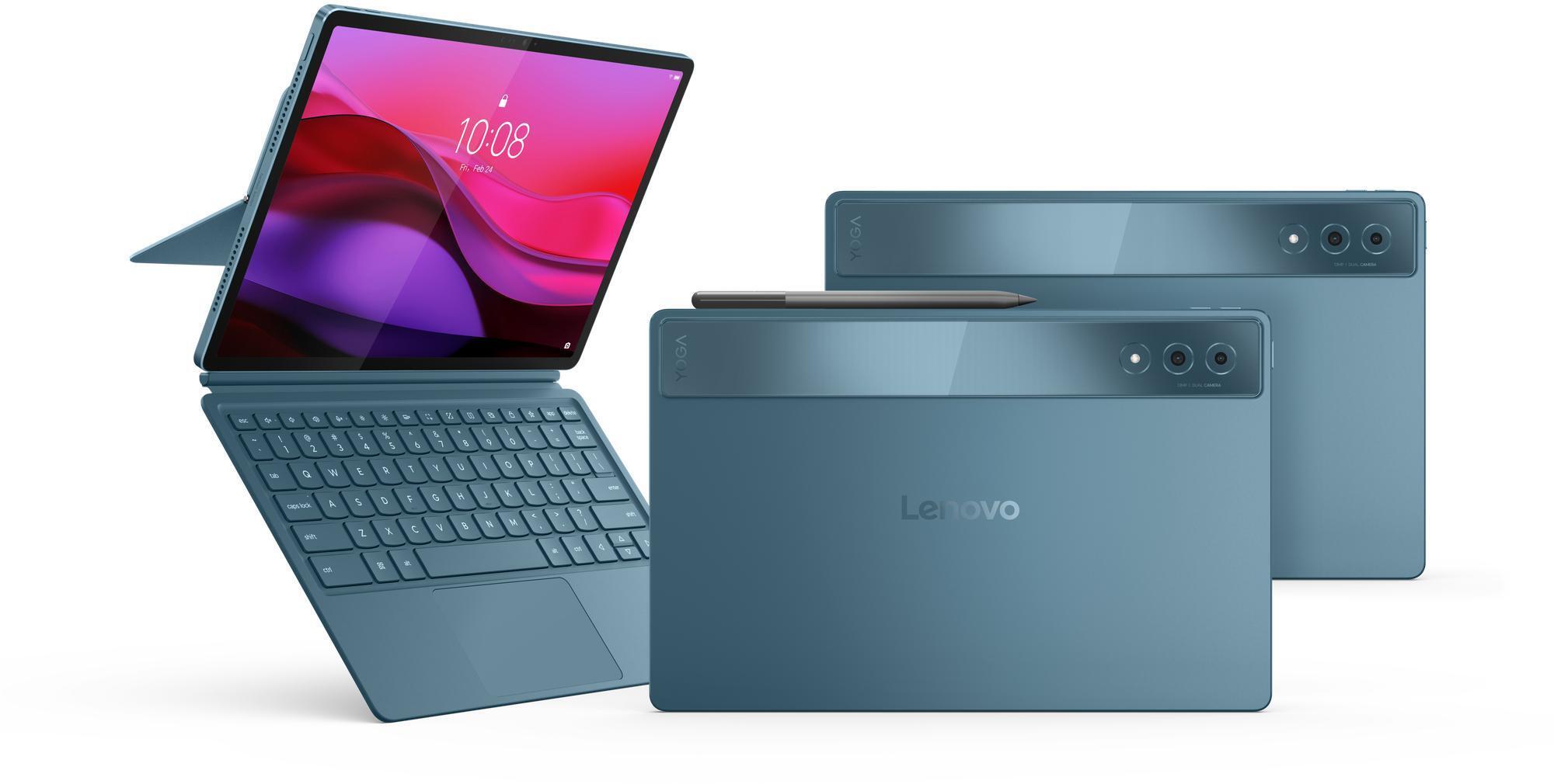 Lenovo - Tablet Lenovo Yoga Tab Plus TB520FU 12.7" (16 / 256GB) 3K 144Hz WiFi Tidal Teal + Funda con Teclado + Pen