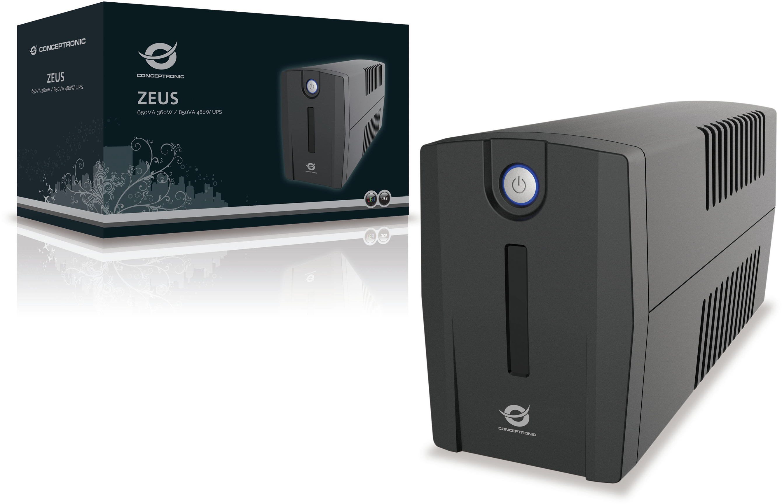 Conceptronic - UPS Conceptronic Zeus 850VA com Schuko