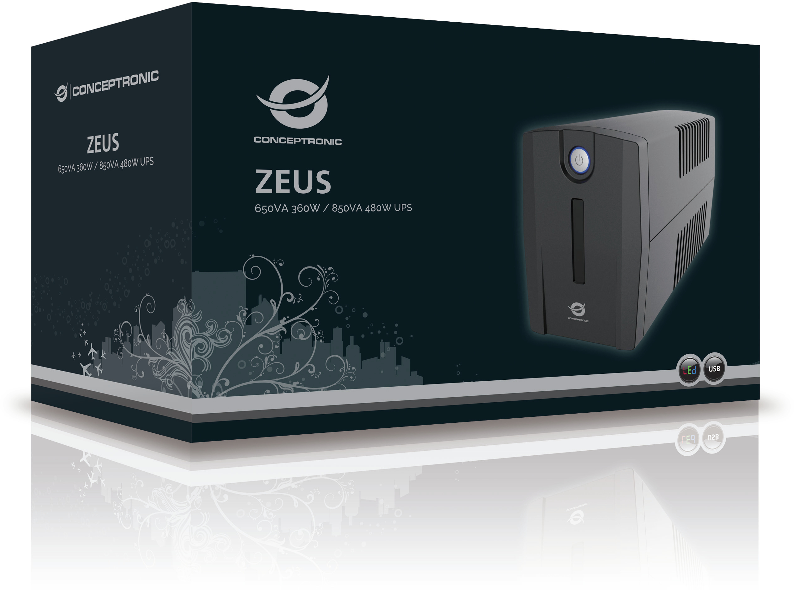 Conceptronic - UPS Conceptronic Zeus 850VA com Schuko