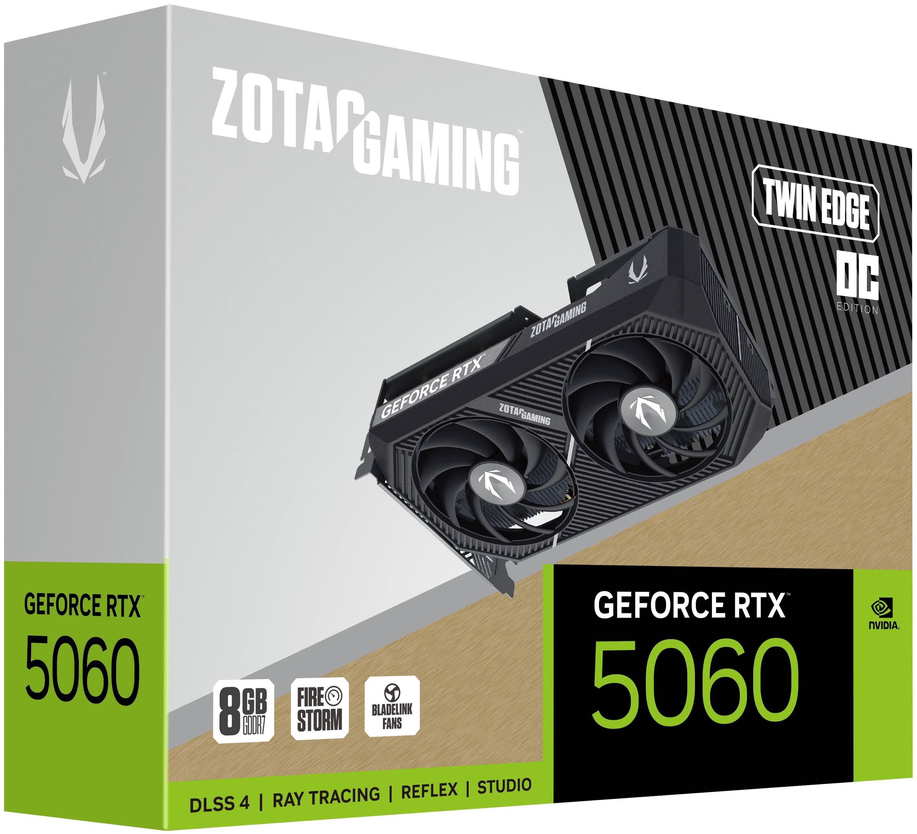 ZOTAC - Tarjeta Gráfica ZOTAC GeForce® RTX 5060 Twin Edge OC 8GB GDDR7 DLSS4