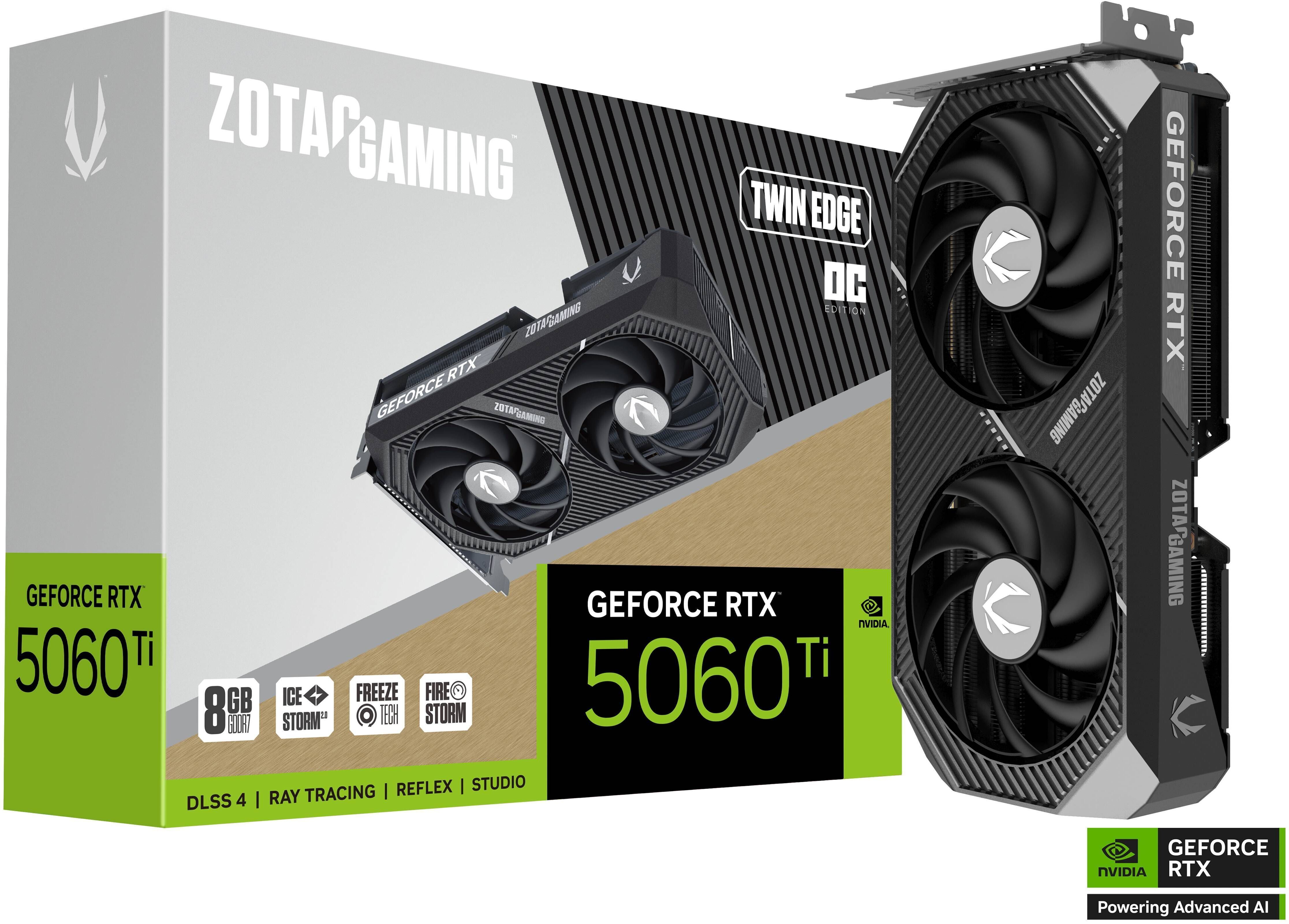 ZOTAC - Tarjeta Gráfica ZOTAC GeForce® RTX 5060 Ti Twin Edge OC 8GB GDDR7 DLSS4