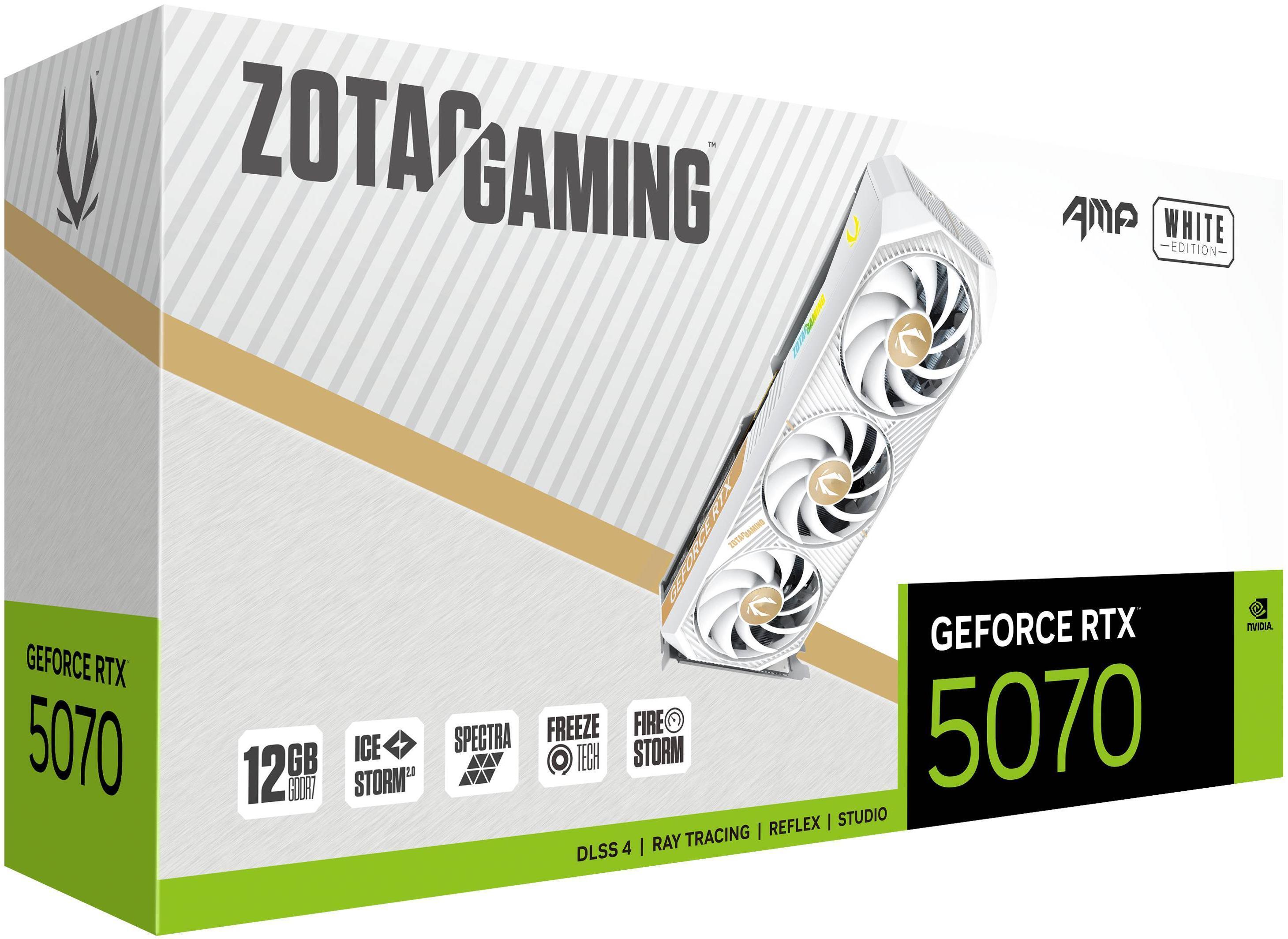 ZOTAC - Tarjeta Gráfica ZOTAC GeForce® RTX 5070 Amp White12GB GDDR7 DLSS4