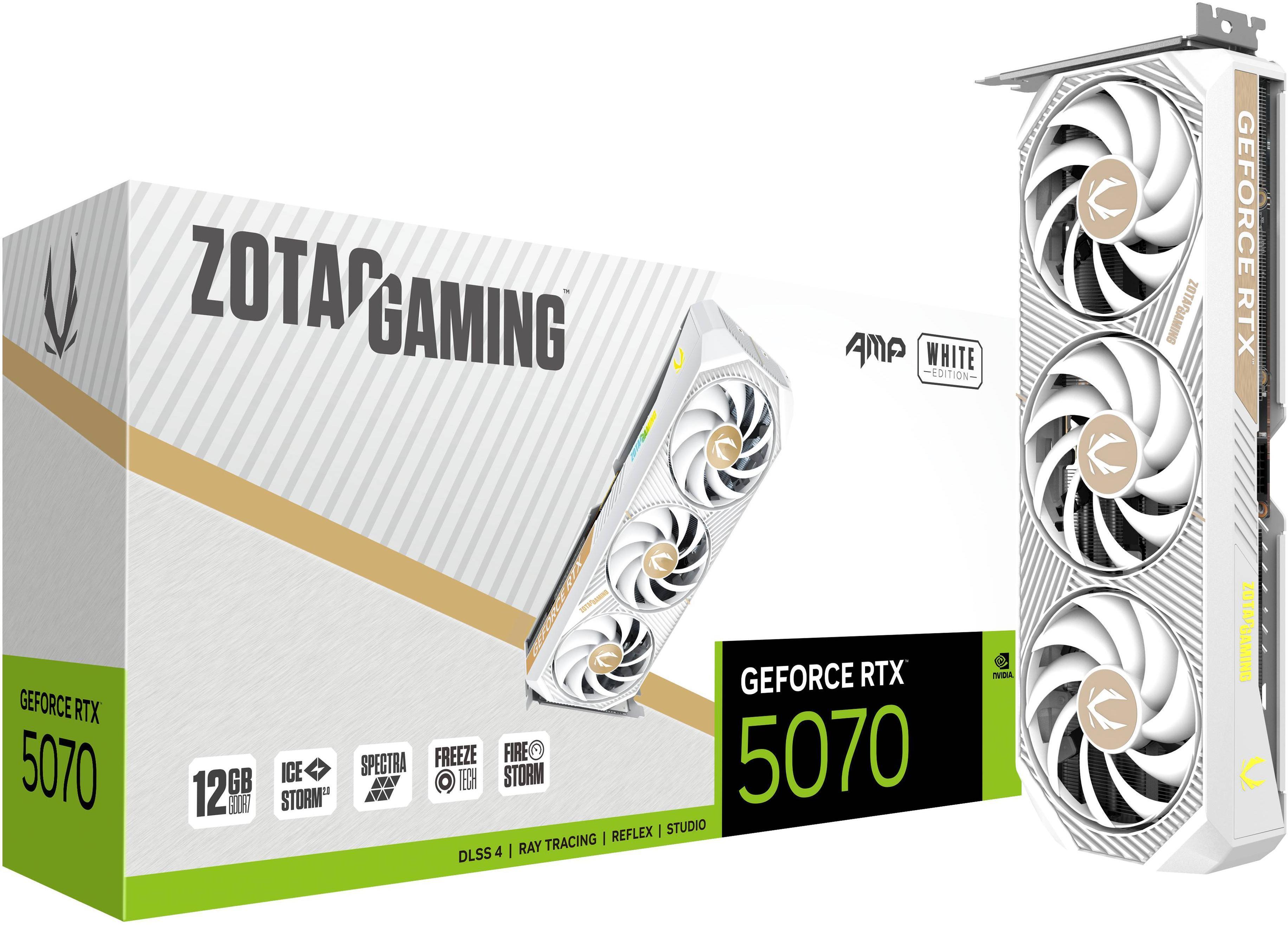 ZOTAC - Tarjeta Gráfica ZOTAC GeForce® RTX 5070 Amp White12GB GDDR7 DLSS4