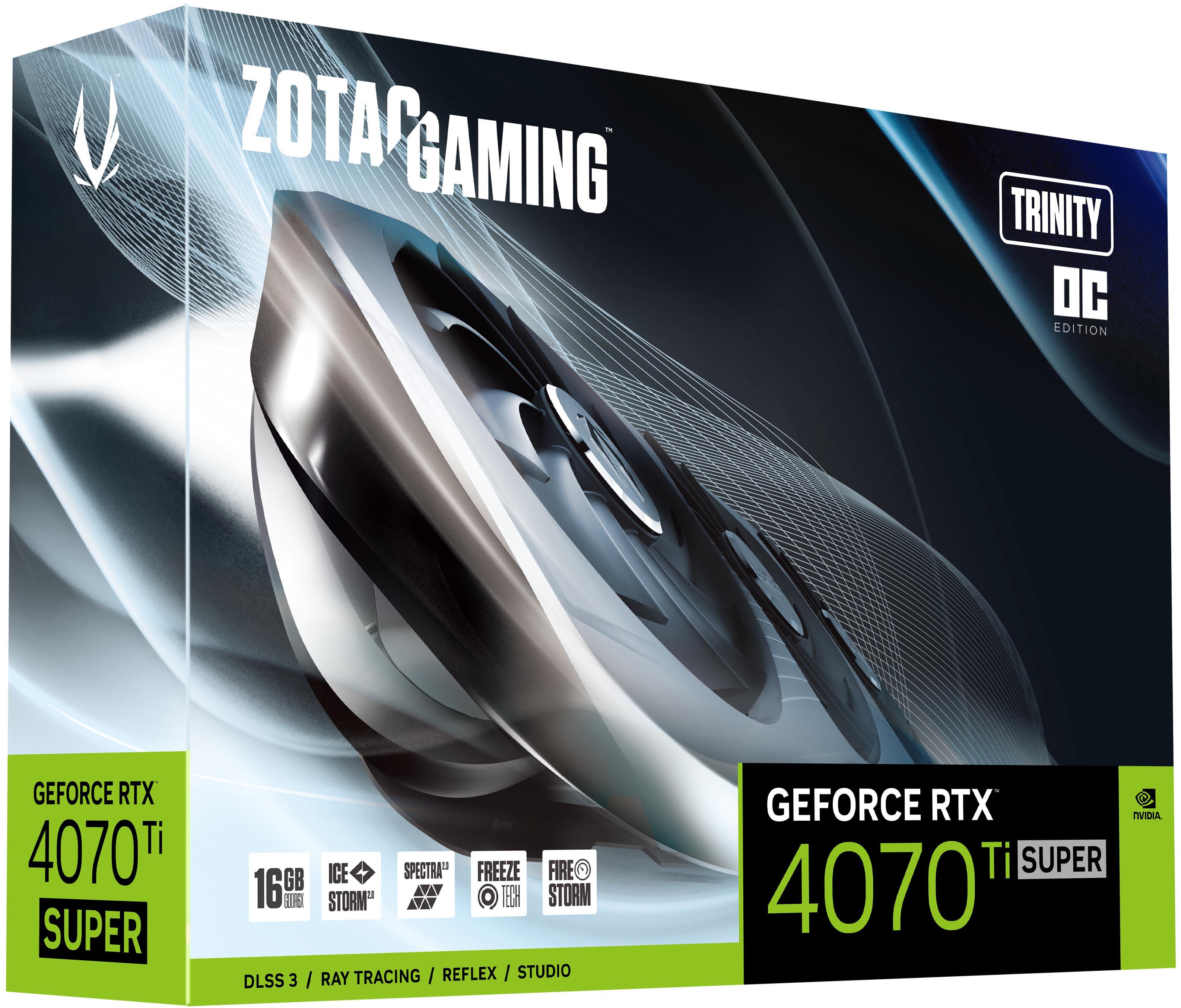 ZOTAC - Tarjeta Gráfica ZOTAC GeForce® RTX 4070 Ti SUPER Trinity Black OC 16GB GDDR6X DLSS3