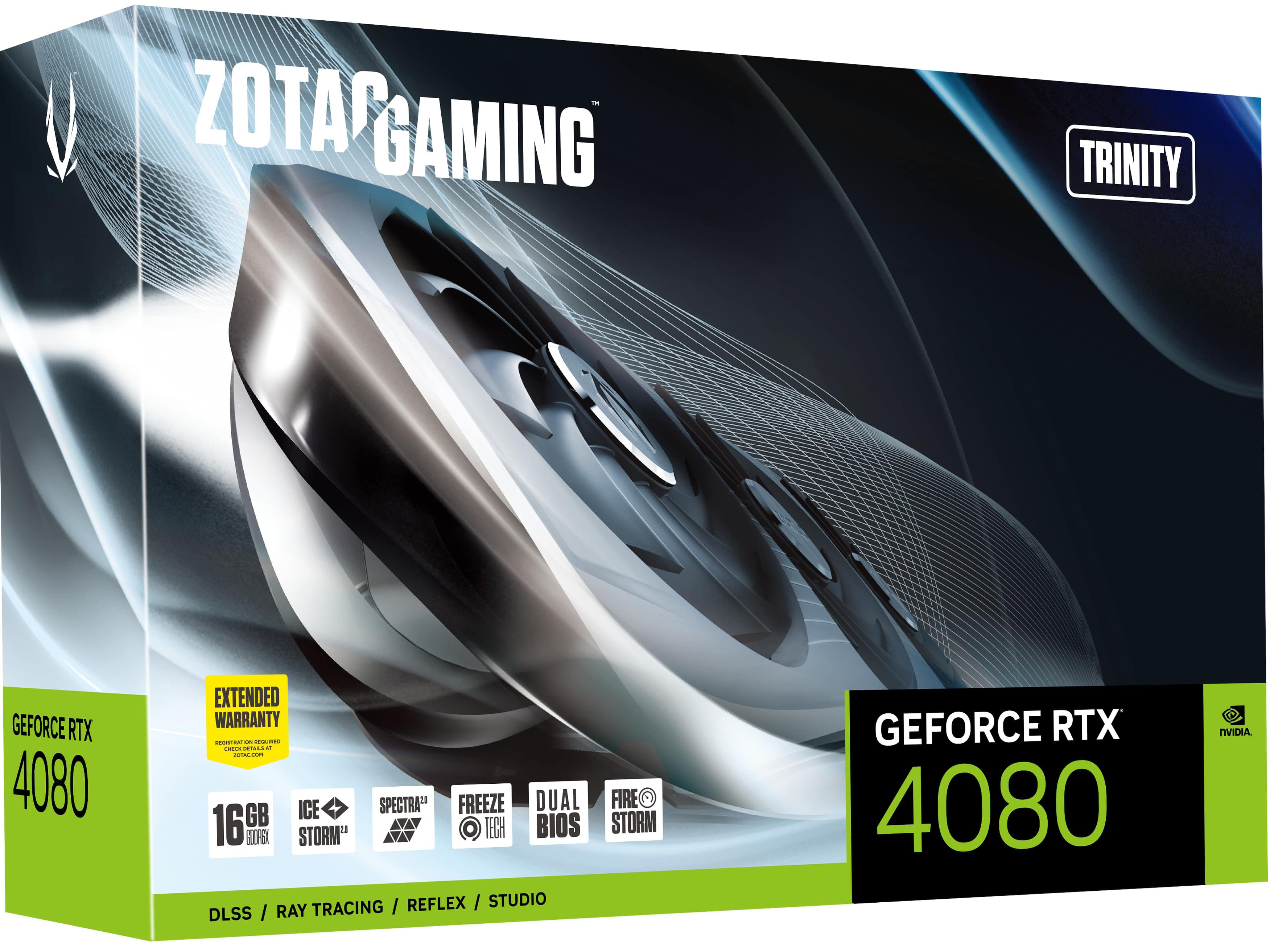 ZOTAC - Tarjeta Gráfica ZOTAC GeForce® RTX 4080 Trinity 16GB GDDR6X DLSS3