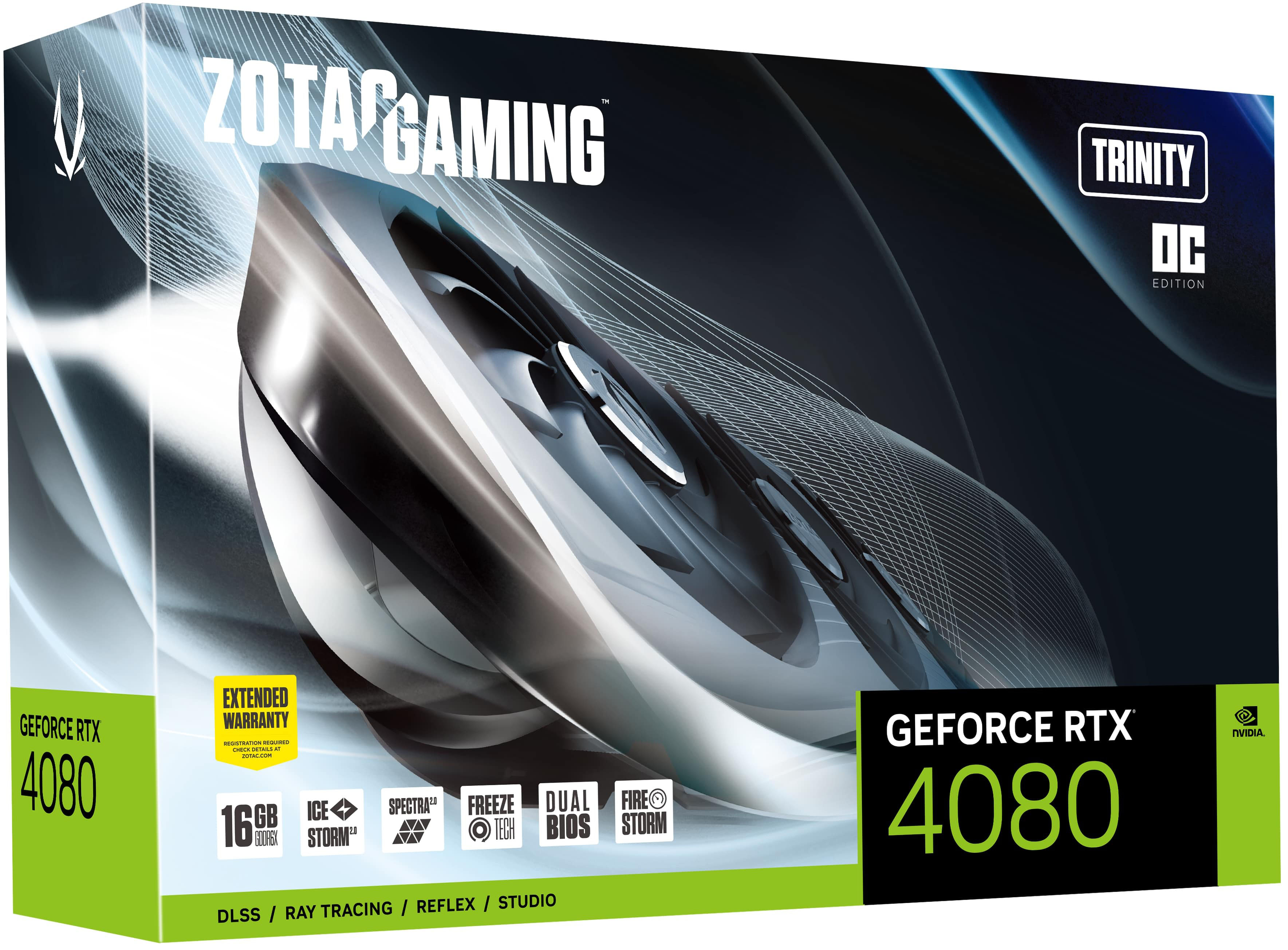 ZOTAC - Tarjeta Gráfica ZOTAC GeForce® RTX 4080 Trinity OC 16GB GDDR6X DLSS3